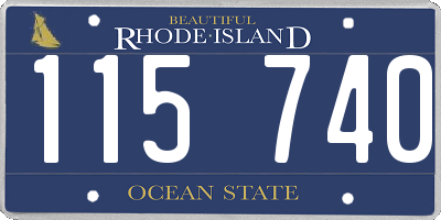 RI license plate 115740