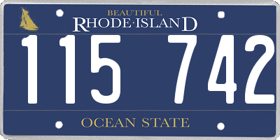 RI license plate 115742