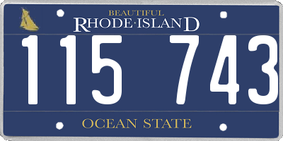 RI license plate 115743