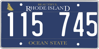RI license plate 115745