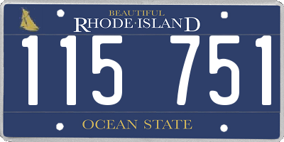 RI license plate 115751