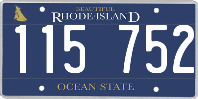 RI license plate 115752