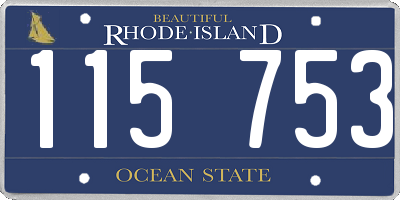 RI license plate 115753