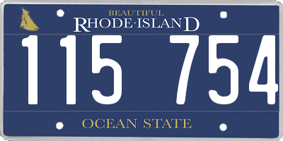 RI license plate 115754
