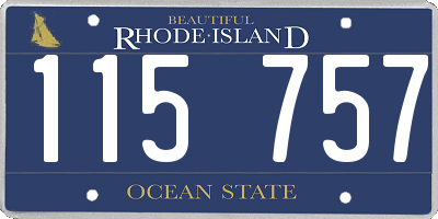 RI license plate 115757