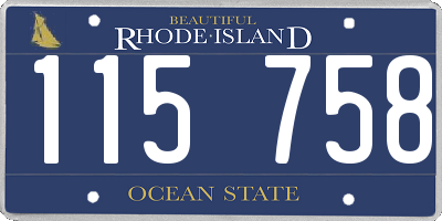 RI license plate 115758