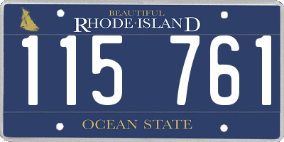 RI license plate 115761