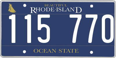 RI license plate 115770