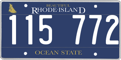 RI license plate 115772