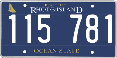 RI license plate 115781