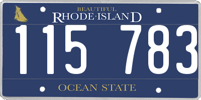 RI license plate 115783