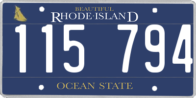 RI license plate 115794
