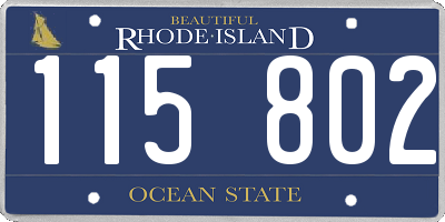 RI license plate 115802