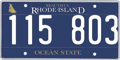 RI license plate 115803