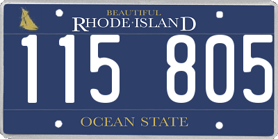 RI license plate 115805