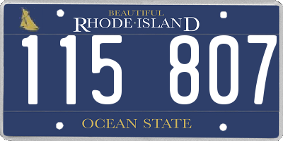 RI license plate 115807