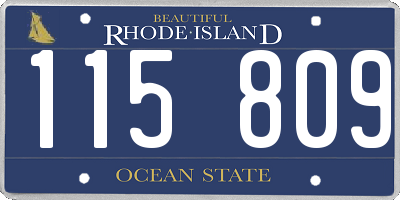 RI license plate 115809