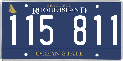 RI license plate 115811