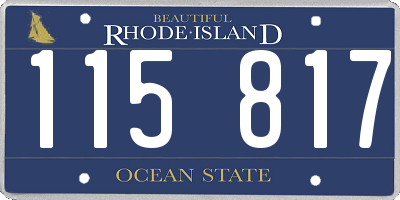 RI license plate 115817