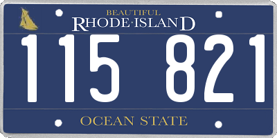 RI license plate 115821