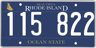 RI license plate 115822