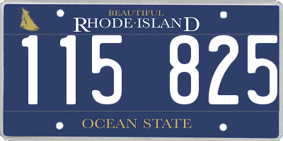 RI license plate 115825