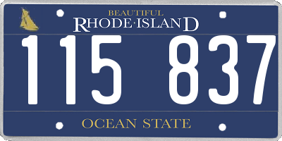 RI license plate 115837