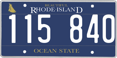 RI license plate 115840