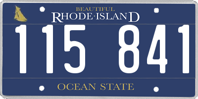 RI license plate 115841