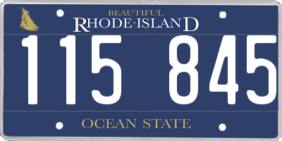 RI license plate 115845