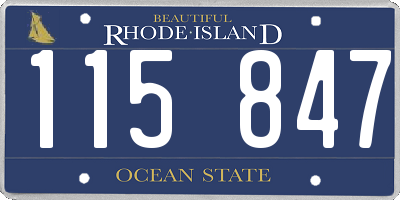 RI license plate 115847