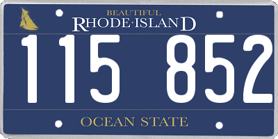 RI license plate 115852