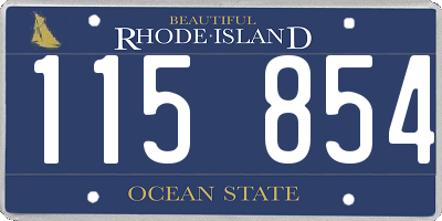RI license plate 115854