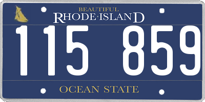 RI license plate 115859