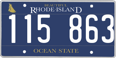 RI license plate 115863