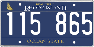 RI license plate 115865