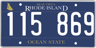RI license plate 115869