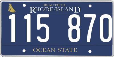 RI license plate 115870