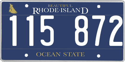 RI license plate 115872