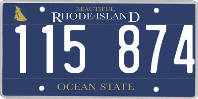 RI license plate 115874