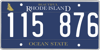 RI license plate 115876