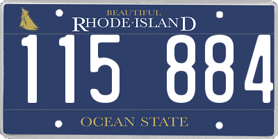 RI license plate 115884