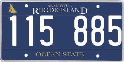 RI license plate 115885