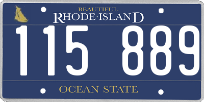 RI license plate 115889