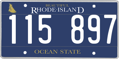 RI license plate 115897