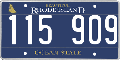 RI license plate 115909
