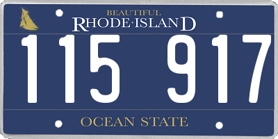 RI license plate 115917