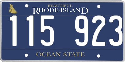 RI license plate 115923