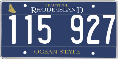 RI license plate 115927