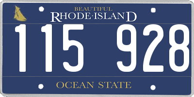 RI license plate 115928